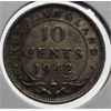 Image 1 : NEWFOUNDLAND 1942 SILVER 10 CENT COIN