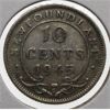 Image 1 : NEWFOUNDLAND 1945 SILVER 10 CENT COIN