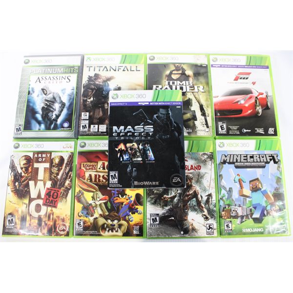 9 ASSORTED X BOX 360 GAMES