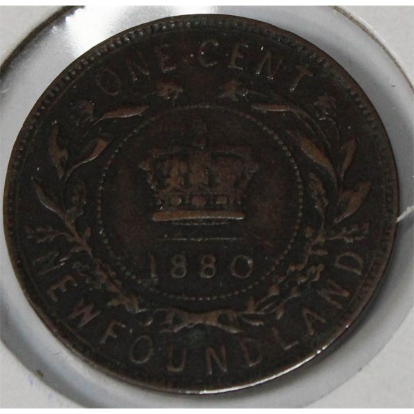 1880 NEWFOUNDLAND ONE CENT COIN