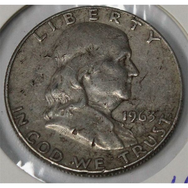 1963 USA SILVER HALF DOLLAR COIN