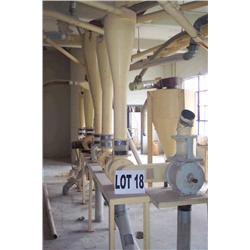 10 LIFT KICE PNEUMATIC SYSTEM WITH CYCLONES, AIRLOCKS, TUBING AND FAN