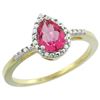 Image 1 : 1.55 CTW Pink Topaz & Diamond Ring 10K Yellow Gold - REF-20M7K