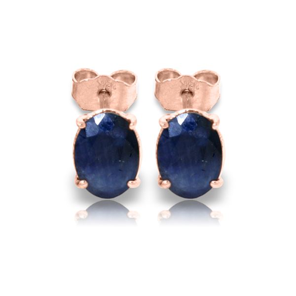 Genuine 2 ctw Sapphire Earrings 14KT Rose Gold - REF-21X9M