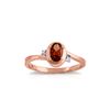 Image 1 : Genuine 0.51 ctw Garnet & Diamond Ring 14KT Rose Gold - REF-25H4X