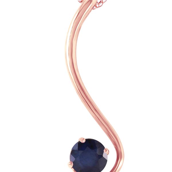 Genuine 0.55 ctw Sapphire Necklace 14KT Rose Gold - REF-28T3A