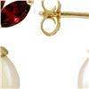Image 1 : Genuine 9.5 ctw Garnet & Pearl Earrings 14KT White Gold - REF-31A2K