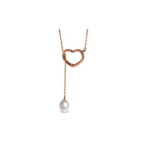 Genuine 4 ctw Pearl Necklace 14KT Rose Gold - REF-31Z4N