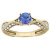 Image 1 : 0.84 CTW Tanzanite & Diamond Ring 14K Yellow Gold - REF-70Y2V