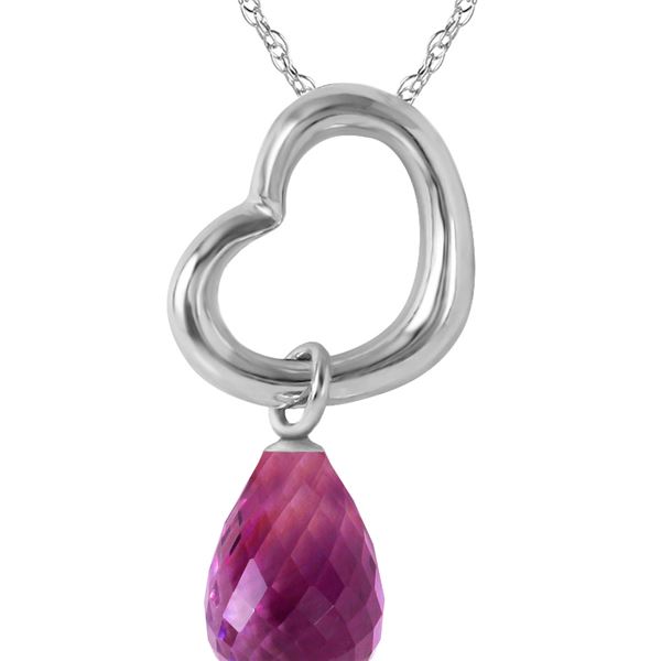 Genuine 2.25 ctw Amethyst Necklace 14KT White Gold - REF-27T4A