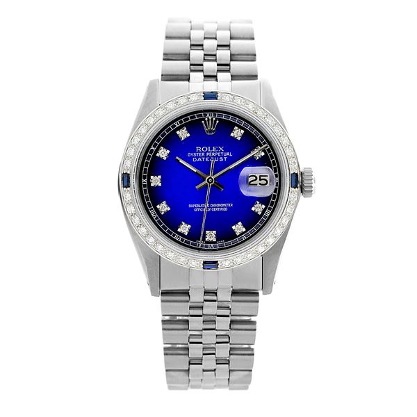 Rolex Pre-owned 36mm Mens Blue Vignette Stainless Steel