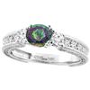 Image 1 : 1.55 CTW Mystic Topaz & Diamond Ring 14K White Gold - REF-85M5A