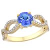 Image 1 : 1.09 CTW Tanzanite & Diamond Ring 14K Yellow Gold - REF-56N7Y