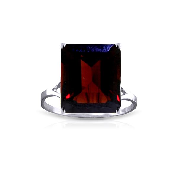 Genuine 7 ctw Garnet Ring 14KT White Gold - REF-50P2H