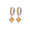 Image 1 : Genuine 4.4 ctw Citrine Earrings 14KT White Gold - REF-53K6V