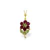 Image 1 : Genuine 1.06 ctw Peridot & Ruby Necklace 14KT Yellow Gold - REF-26P9H