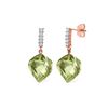 Image 1 : Genuine 26.15 ctw Green Amethyst & Diamond Earrings 14KT Rose Gold - REF-61H2X