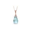 Image 1 : Genuine 10.25 ctw Blue Topaz Necklace 14KT Rose Gold - REF-25F3Z
