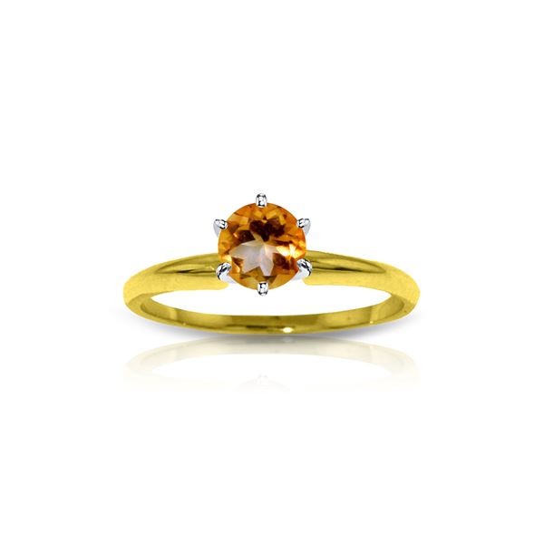 Genuine 0.65 ctw Citrine Ring 14KT Yellow Gold - REF-26V9W