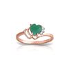 Image 1 : Genuine 1.02 ctw Emerald & Diamond Ring 14KT Rose Gold - REF-36K9V