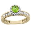 Image 1 : 0.80 CTW Peridot & Diamond Ring 14K Yellow Gold - REF-65M8K