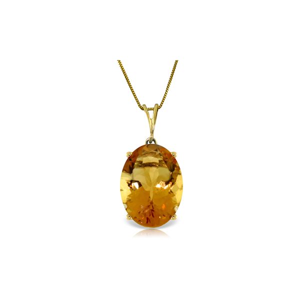 Genuine 6 ctw Citrine Necklace 14KT Yellow Gold - REF-34P3H