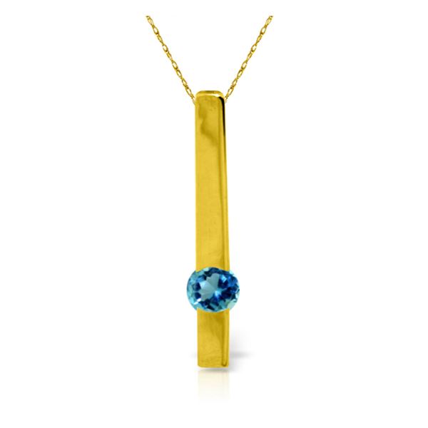 Genuine 0.25 ctw Blue Topaz Necklace 14KT Yellow Gold - REF-25P4H