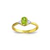 Image 1 : Genuine 0.46 ctw Peridot & Diamond Ring 14KT Yellow Gold - REF-22R5P