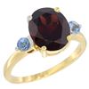 Image 1 : 2.64 CTW Garnet & Blue Sapphire Ring 10K Yellow Gold - REF-27X3M