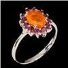 Image 2 : Natural Citrine & Rhodolite Garnet Ring