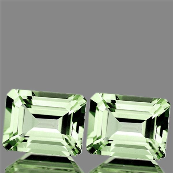 Natural Green Amethyst Pair  [Flawless-VVS]