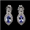 Image 1 : Natural Unheated Oval Blue Tanzanite Earrings