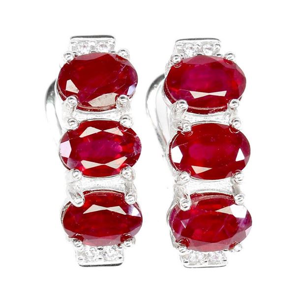 Natural  Red Ruby Earrings