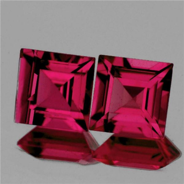 Natural Raspberry Pink Rhodolite Garnet Pair