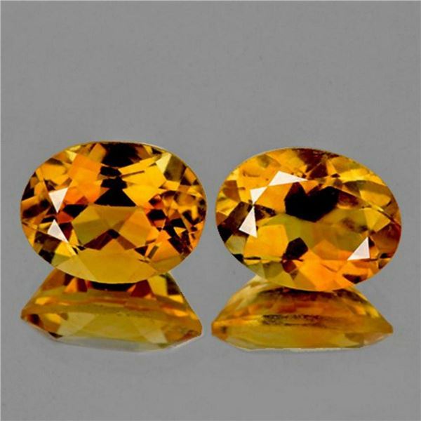 NATURAL GOLDEN YELLOW CITRINE Pair 9x7 MM - FL