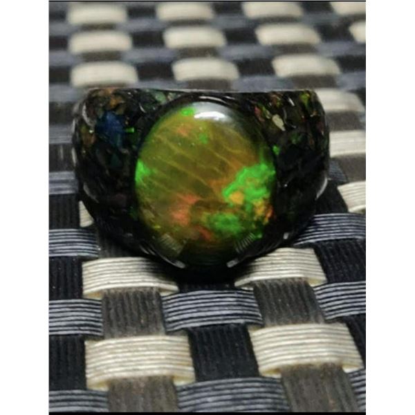 Natural Ethopian Colorfull Opal 32.00 Carats Ring