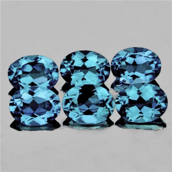 Natural London Blue Topaz 6 Pcs {Flawless-VVS1}