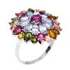 Image 2 : Natural Tanzanite Rhodolite Tourmaline Ring