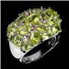 Image 2 : Natural Peridot Rhodolite Garnet Ring