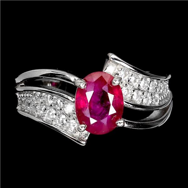 Natural  Oval Red  Ruby Ring