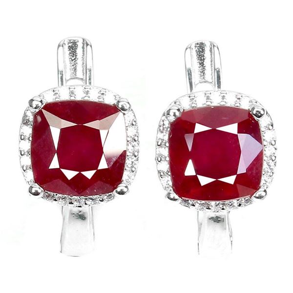 Natural Top Blood Red Ruby Earrings