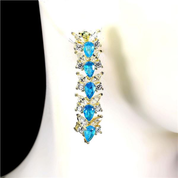 Natural Brazil Paraiba Blue Apatite Earrings