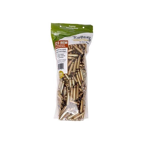 TOP BRASS ONCE FIRED UNPRIMED BRASS .223 REM 250CT POUCH