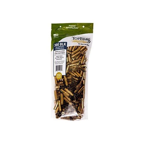 TOP BRASS ONCE FIRED UNPRIMED BRASS .300 AAC 250CT POUCH