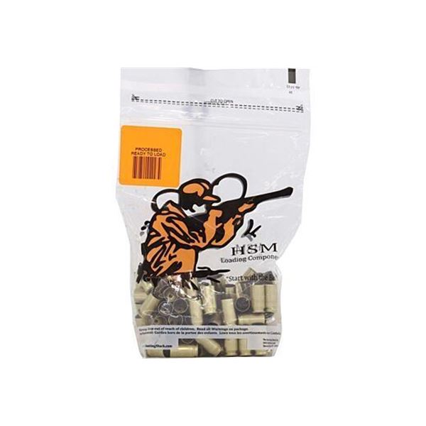 HSM BRASS 9MM ONCE FIRED UNPRIMED 100 COUNT