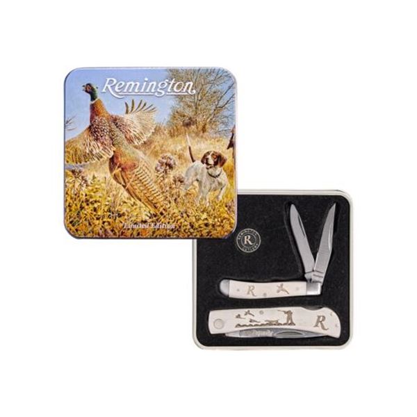 REMINGTON CUTLERY PHEASANT 2-KNIFE SET W/TIN