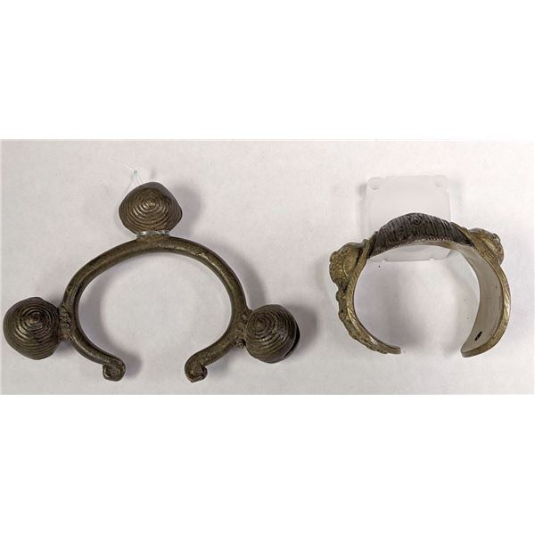 AFRICA: LOT of 2 bronze bracelets
