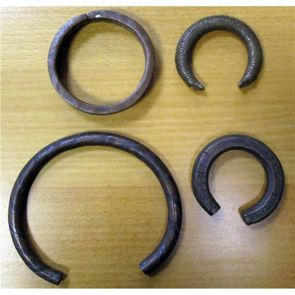 AFRICA: LOT of 4 copper bracelets