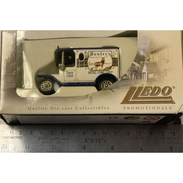 Lledo Promotionals Ford Model T “Baxter’s Royal Game Soup” 1:64 Scale.  Mint in box.