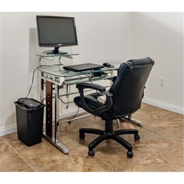 Glass Desk , Chair and other items in photo not included